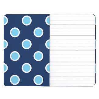 Light Blue Polka Dots on Navy Pocket Journal