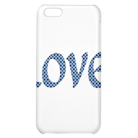 Light Blue Polkadot Love Case For iPhone 5C