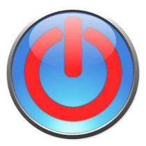 Light Blue Power Button Sticker