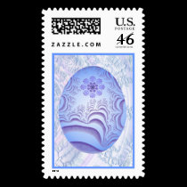Light Blue & Purple Painted Egg postage