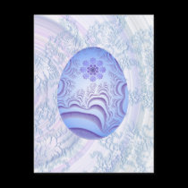 Light Blue & Purple Painted Egg postcards