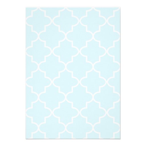 Light Blue Quatrefoil Engagement Party Invitation