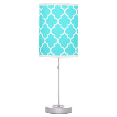 Light Blue Quatrefoil pattern Table Lamp