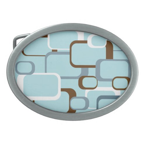 Light Blue Retro Squares Belt Buckle