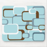 Light Blue Retro Squares Mousepad