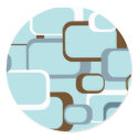 light blue retro squares stickers by ValeriesGallery light blue retro squares stickers