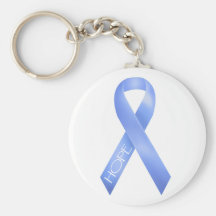 Light Blue Ribbon Keychains