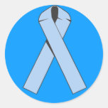 Light Blue Ribbon Products and Apparel Round Sticker