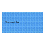 Light blue roses pattern picture card