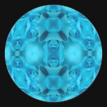 Light Blue Roses Round Sticker