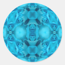 Light Blue Roses Round Sticker