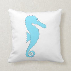 Light Blue Seahorse Pillow