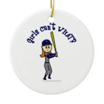 Light Blue Softball Christmas Tree Ornament