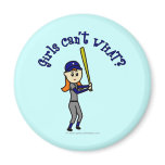 Light Blue Softball Fridge Magnets