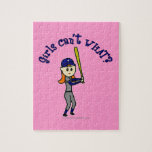 Light Blue Softball Girl Jigsaw Puzzles