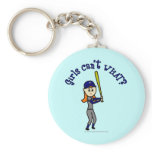 Light Blue Softball Key Chain