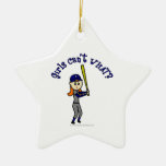 Light Blue Softball Ornaments