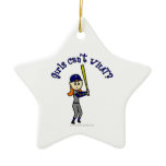 Light Blue Softball Ornaments