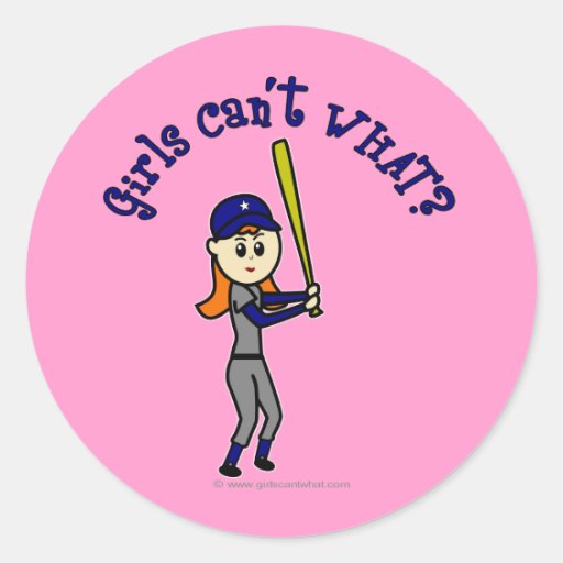 Light Blue Softball Stickers