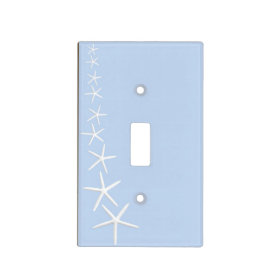 Light Blue Starfish Decorative Light Switch Plate
