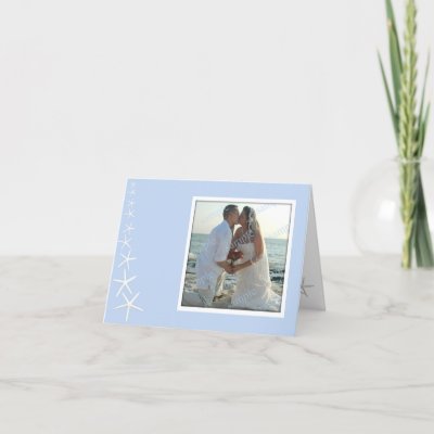 Light Blue Starfish, Wedding Photo Thank You Card