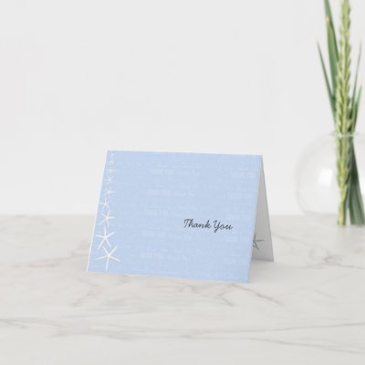 Light Blue Starfish, Wedding Thank You Card