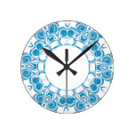 Light Blue Swirl Designed Custom Clock