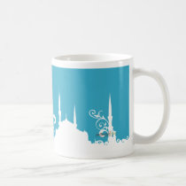 Light Blue swirl Mosque Photo Mug mugs