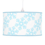 light blue vector snowflakes pattern pendant lamp