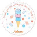 Light blue Whimsical Ice cream Party Sticker sticker
