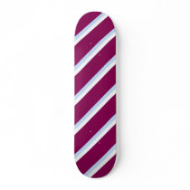 Light Blue,White and Maroon Stripes Skateboard