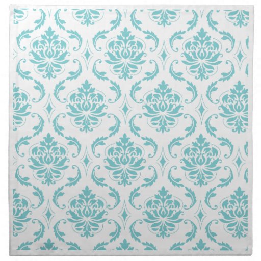 Light Blue White Damask Napkins Zazzle