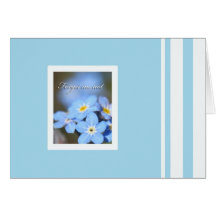 Light Blue with Forget Me Not Greeting Card