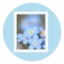 Light Blue with Forget Me Nots stickers by marry_me Light Blue with Forget Me Nots stickers