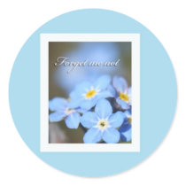 Light Blue with Forget Me Nots stickers by marry_me Light Blue with Forget Me Nots stickers