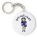 Light Blue Womens Football Key Chain