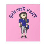 Light Blue Womens Football Memo Note Pad