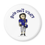 Light Blue Womens Football Refrigerator Magnet