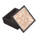 Light Brown and White Circles Pattern. Premium Trinket Box