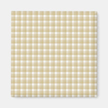 Light brown check pattern. Beige gingham. Magnets