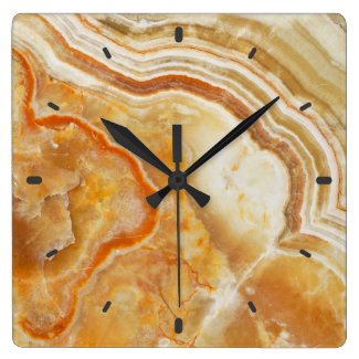 Light Brown Marble Square Wall Clock