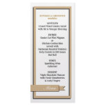 Light Brown Ribbon Wedding Menu / Program Custom Rack Cards