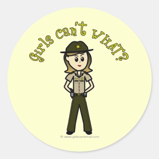Light Brown Sheriff Girl Sticker