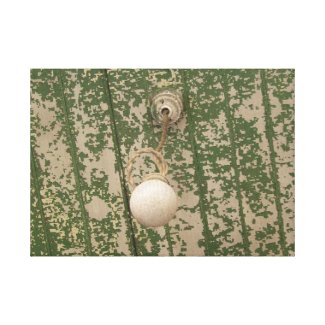 Light Bulb and Green Peeling Paint Canvas Print