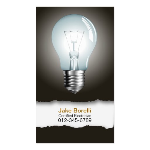 Light Bulb Black Business Card