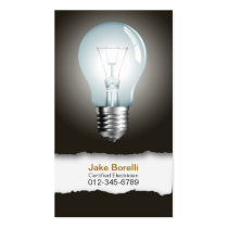 Light Bulb Black Business Card