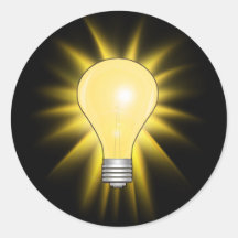 Light Bulb - Dim The Lights Round Stickers