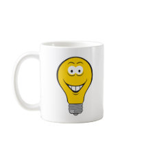 Light Bulb Smiley Face mugs by doonidesigns Light Bulb Smiley Face mugs