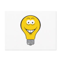 Light Bulb Smiley Face Post Cards