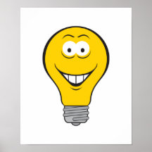 Light Bulb Smiley Face Posters